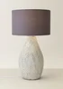 ValueLights Colin Drum Shade Grey Speckled Hand Finished Ceramic Stoneware Table Lamp - One Size Image 3