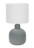 ValueLights Chelsea Natural Linen Shade Hand Finished Sandblast Grey Ceramic Table Lamp - One Size Image 3