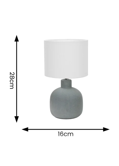 ValueLights Chelsea Natural Linen Shade Hand Finished Sandblast Grey Ceramic Table Lamp - One Size Image 4