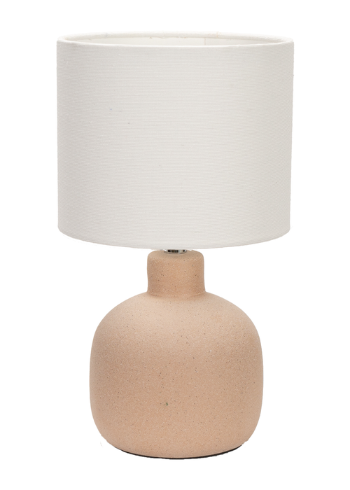 ValueLights Chelsea Natural Linen Shade Hand Finished Sandblast Natural Ceramic Table Lamp - One Size Image 3