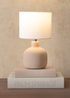 ValueLights Chelsea Natural Linen Shade Hand Finished Sandblast Natural Ceramic Table Lamp - One Size Image 2