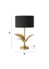 ValueLights Christina Black with Metallic Gold Drum Shade Gold Palm Leaf Table Lamp - One Size Image 6