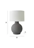 ValueLights Blair Natural Linen Drum Shade Hand Finished Grey Ceramic Stoneware Table Lamp - One Size Image 6