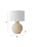 ValueLights Blair Natural Linen Drum Shade Hand Finished Ceramic Stoneware Table Lamp - One Size Image 6