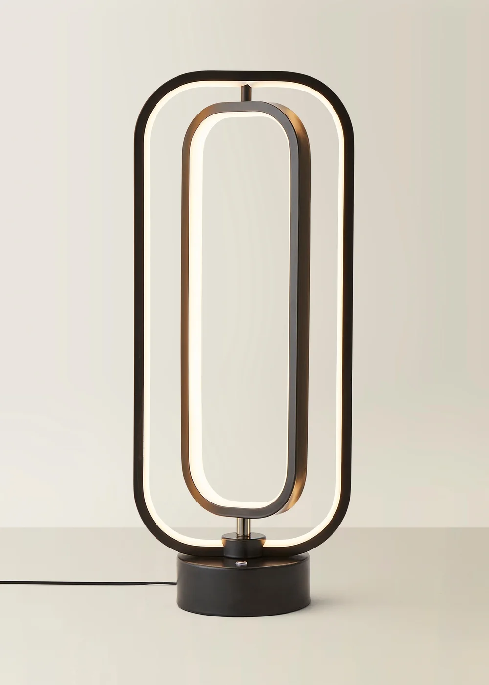 ValueLights Infinity Matte Black LED Table Lamp - One Size Image 1