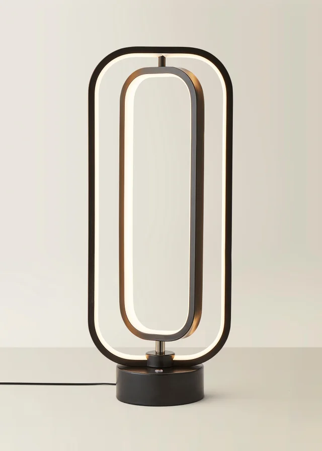 ValueLights Infinity Matte Black LED Table Lamp