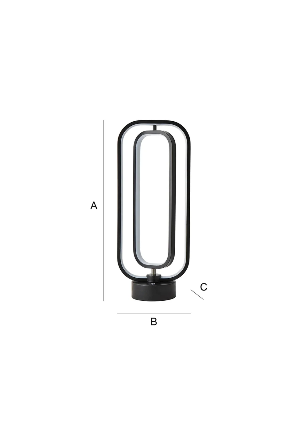 ValueLights Infinity Matte Black LED Table Lamp - One Size Image 6
