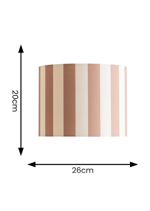 ValueLights Callie Natural & Brown Stripe Small Fabric Drum Lamp Shade - One Size Image 5