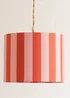 ValueLights Callie Orange & Pink Stripe Small Fabric Drum Lamp Shade - One Size Image 1