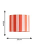 ValueLights Callie Orange & Pink Stripe Small Fabric Drum Lamp Shade - One Size Image 5