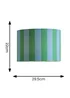 ValueLights Callie Blue & Green Stripe Large Fabric Drum Lamp Shade - One Size Image 5