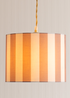 ValueLights Callie Natural & Brown Stripe Large Fabric Drum Lamp Shade - One Size Image 2
