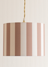 ValueLights Callie Natural & Brown Stripe Large Fabric Drum Lamp Shade - One Size Image 1