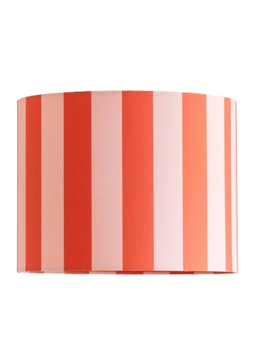 ValueLights Callie Orange & Pink Stripe Large Fabric Drum Lamp Shade - One Size Image 4