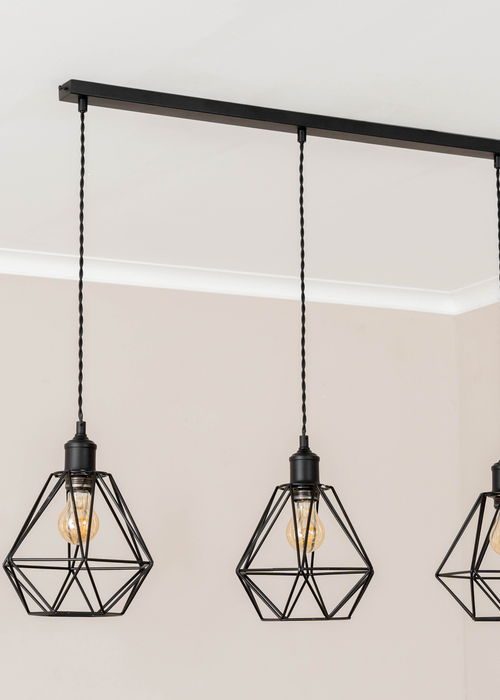 ValueLights Diablo Geometric Shade 3 Drop Diner Bar Ceiling Pendant Light - One Size Image 1