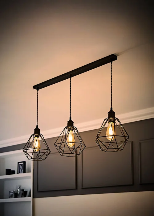 ValueLights Diablo Geometric Shade 3 Drop Diner Bar Ceiling Pendant Light - One Size Image 3