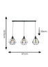 ValueLights Diablo Geometric Shade 3 Drop Diner Bar Ceiling Pendant Light - One Size Image 6