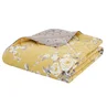 Catherine Lansfield Ochre Yellow Canterbury Floral Reversible Quilted Bedspread - One Size Image 3