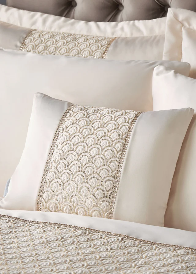 Catherine Lansfield Champagne Gold Deco Sequin 30x40cm Cushion