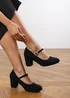 Where's That From Black Suede Effie Block Heel Pumps - Size 3 Image 1