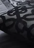 Catherine Lansfield Black Lattice Cut Velvet Cushion - 43W X 43D Image 2