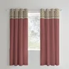Catherine Lansfield Red Natural Kashmir Paisley Floral Lined Eyelet Curtains Two Panels - 66W X 72D (168x183cm) Image 2