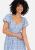 Lovedrobe Blue Short Puff Sleeve Midi Dress With Bow Detail - 14 Image 2
