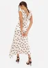 Anaya With Love White Satin Polka Dot Asymmetric Midi Dress - 12 Image 3