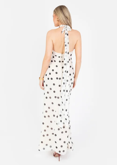 Anaya With Love Cream Polka Dot Halter Neck Maxi Dress - 16 Image 3