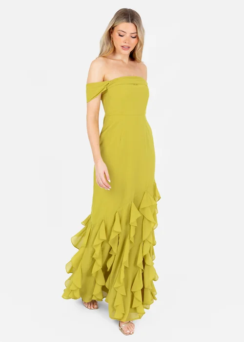 Anaya With Love Lime Bardot Maxi Dress With Ruffle Detail - 12 Image 1