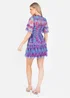 Anaya With Love Multi Coloured Abstract Watercolour Gathered Mini Dress - 6 Image 3