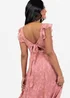 Anaya With Love Pink Recycled Floral Burnout Tie Back Midi Dress - 18 Image 4