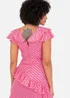 Lovedrobe Pink Flutter Sleeve V Neck Ruffled Midaxi Dress - 20 Image 4