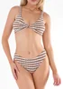 Gini London Tan Textured Twisted Stripe Bikini Top - Size 10 Image 4