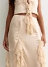 Gini London Champagne Satin Ruffle Maxi Skirt - 10 Image 3