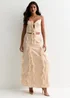 Gini London Champagne Satin Ruffle Maxi Skirt - 10 Image 4