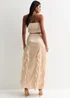 Gini London Champagne Satin Ruffle Maxi Skirt - 10 Image 2