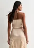 Gini London Champagne Satin Ruffle Tie Front Top - 14 Image 2