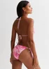 Gini London Pink Floral Print Bikini Bottom - Size 6 Image 2