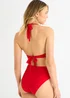 Gini London Red Halter Bikini Top With Ring Detail - Size 10 Image 2