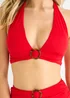 Gini London Red Halter Bikini Top With Ring Detail - Size 10 Image 3