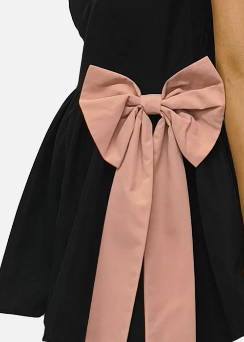 Gini London Black Bow Detail Puff Skort Playsuit - 12 Image 3