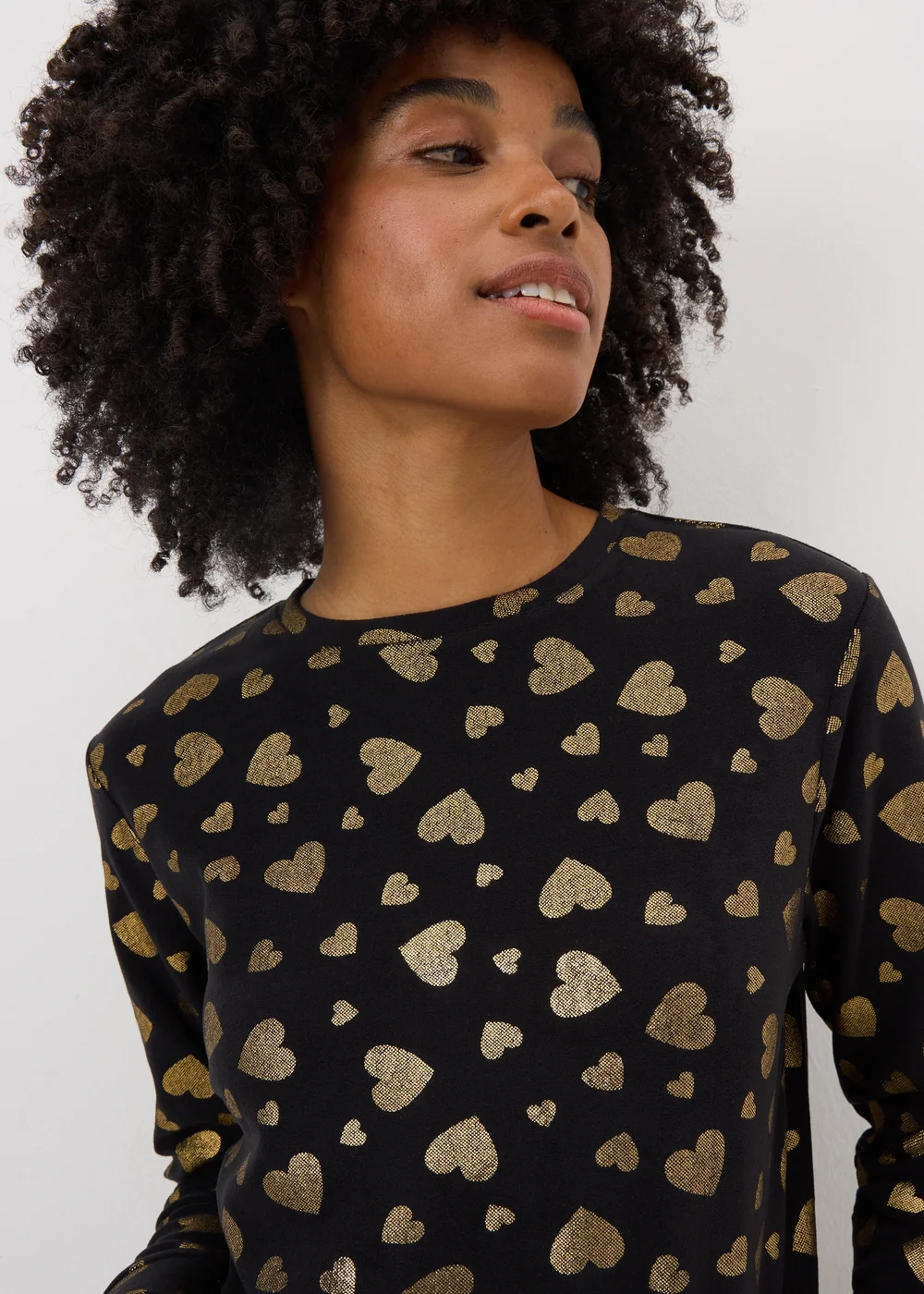 Black Heart Foil Pyjama Set - Extra small Image 2