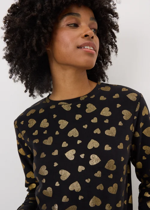 Black Heart Foil Pyjama Set - Extra small Image 2