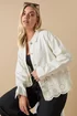 YOURS Curve Ivory White Broderie Anglaise Twill Shacket - 18 Image 1