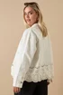 YOURS Curve Ivory White Broderie Anglaise Twill Shacket - 18 Image 3