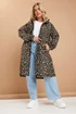 YOURS Curve Brown Leopard Print Longline Parka Jacket - 26-28 Image 2