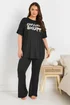 Yours Curve Black Flare Pyjama Bottoms - Size 38-40 Image 2