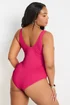 Yours Curve Pink Buckle Textured Swimsuit - Size 20 Image 4