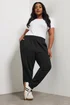 Yours Curve Black Tapered Leg Joggers - 20 Image 1